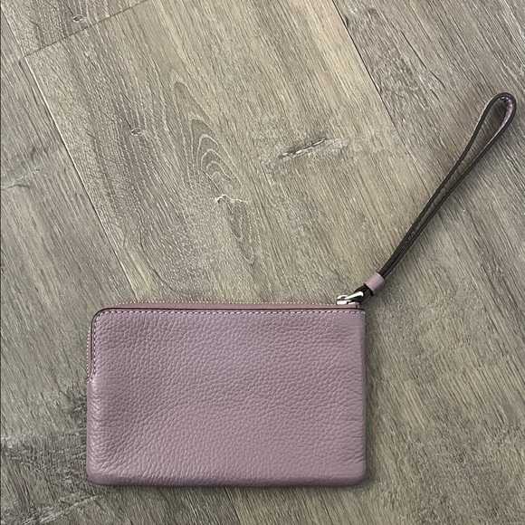 Coach Lavender Leather Wristlet - Picture 2 of 3